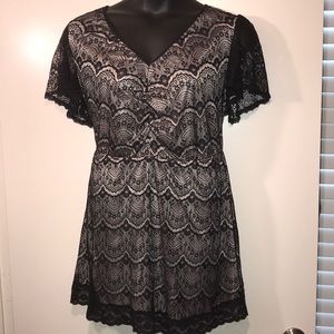Style & co. - black lace top women’s 3x